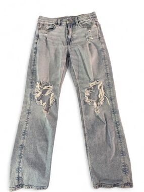 (820-4) American Eagle Super High-Rise Ankle Straight Distressed Jeans 2